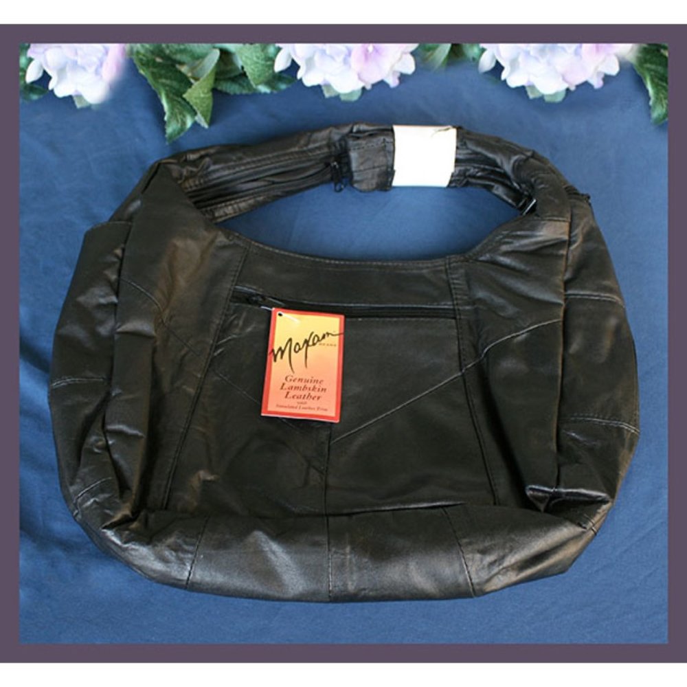 large Maxam genuine lambskin leather shoulder bag NWT